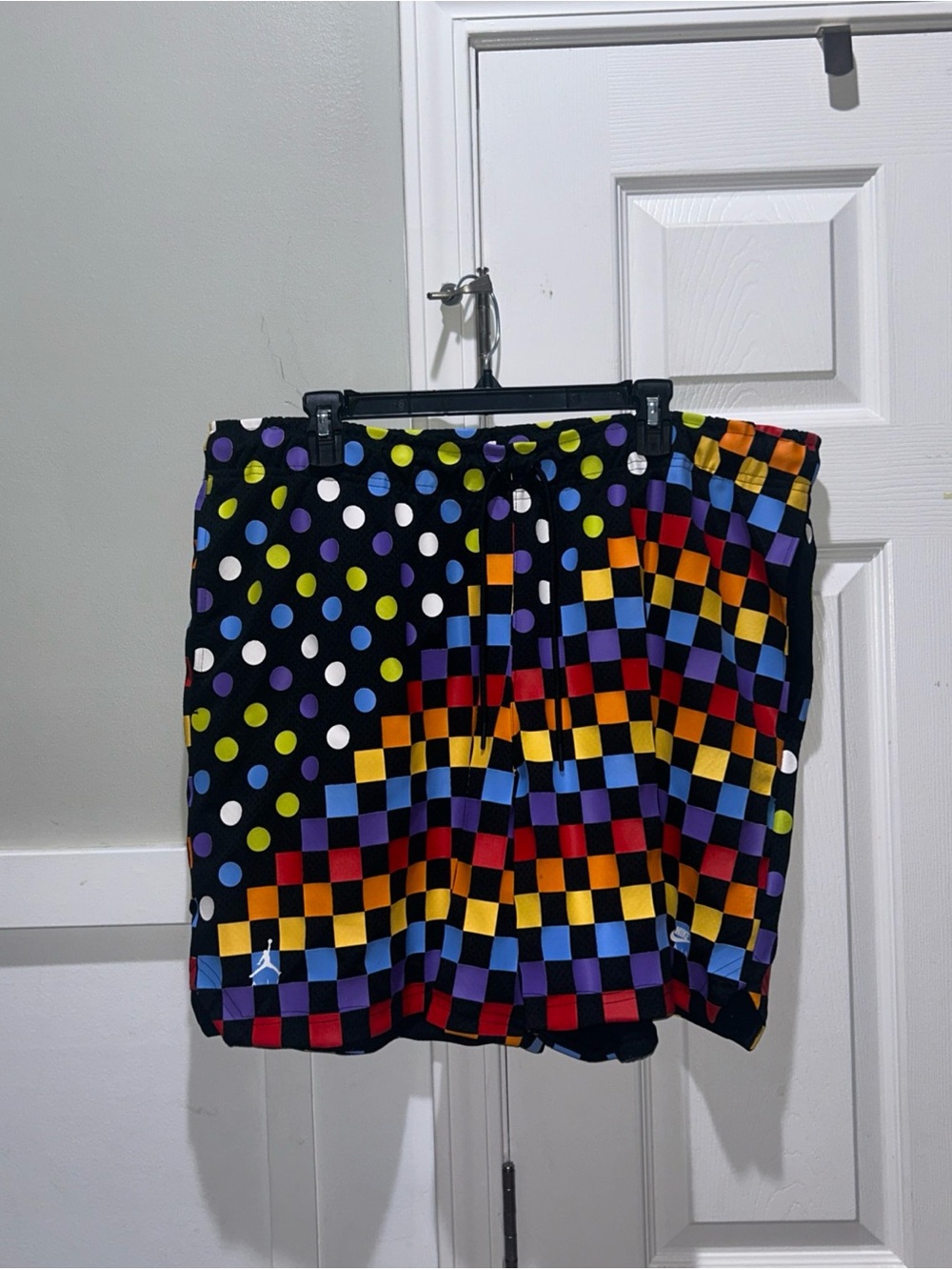Nike Jordan Legacy AJ3 Multicolor Polka Dot/ Checkerboard Shorts - Mens Size 3XL
